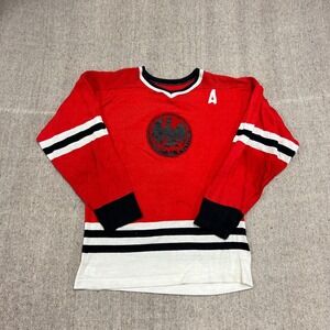 Vintage Bauer Hockey Jersey Mens Medium Red 1970s